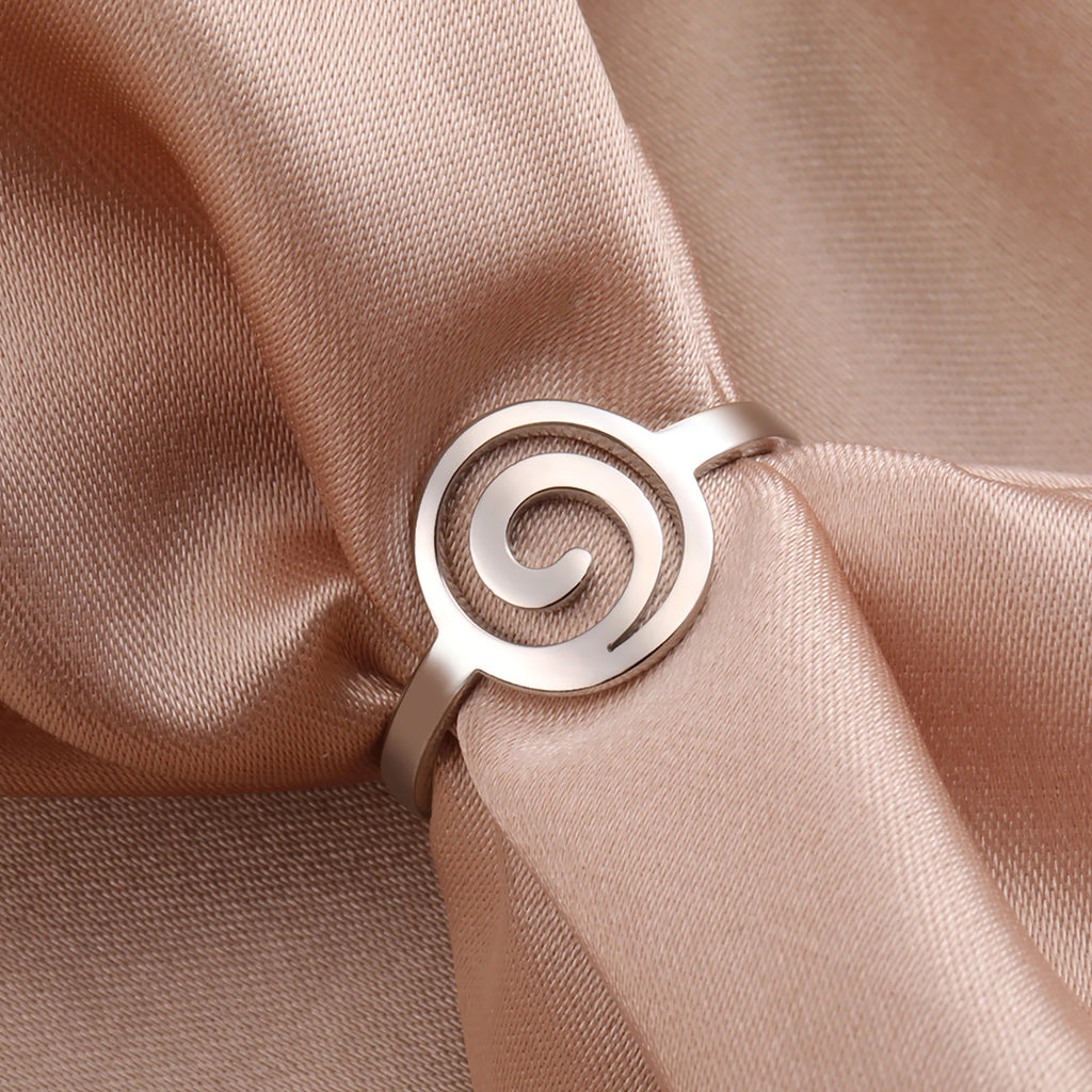 Ring im Spiraldesign für Damen, rund, Silber