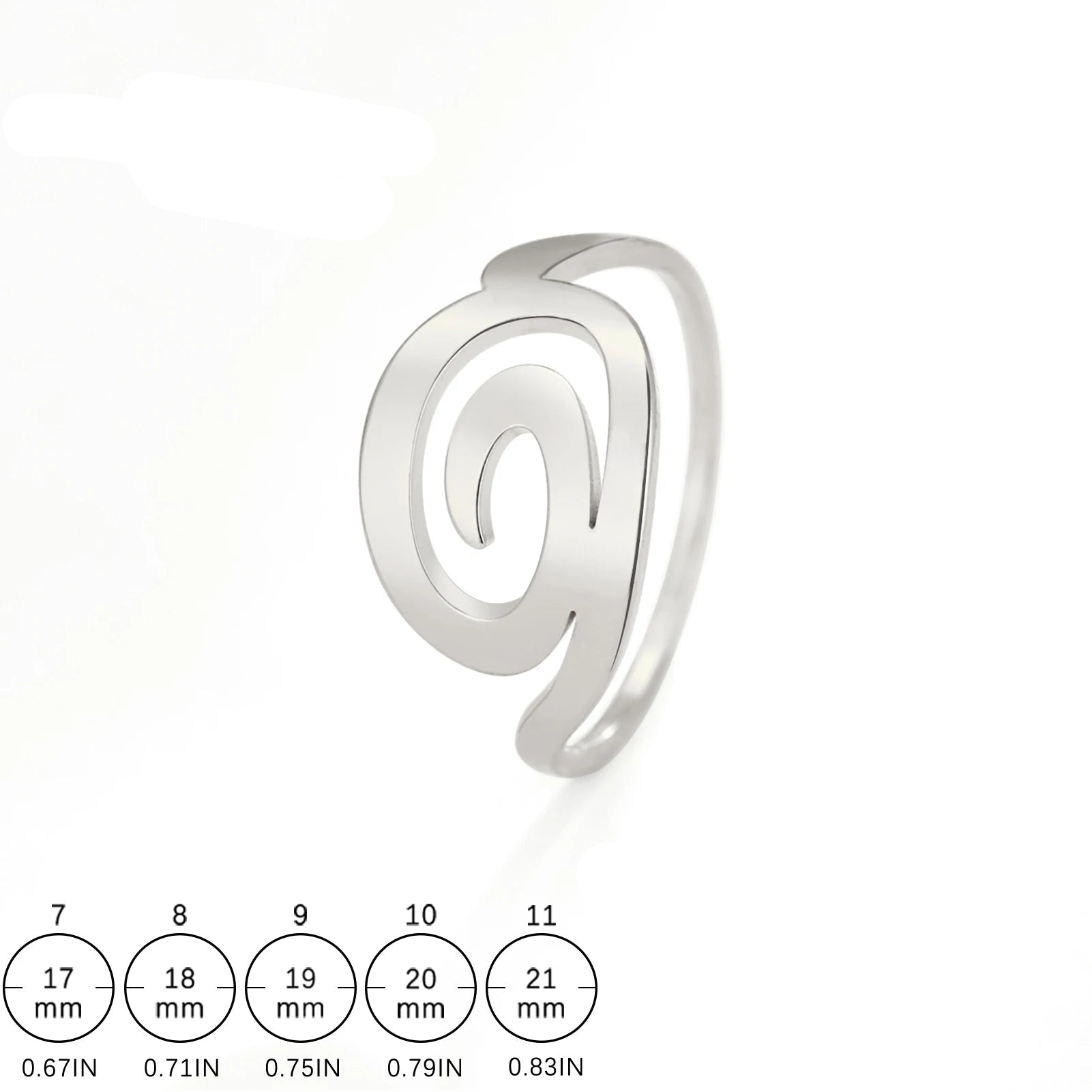 Ring im Spiraldesign für Damen, Silber