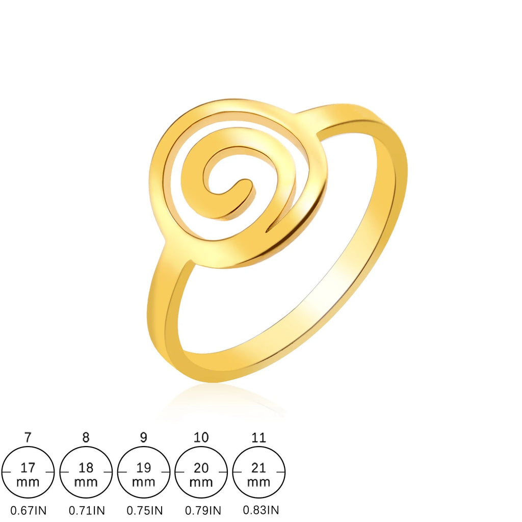Ring im Spiraldesign für Damen, rund, Gold