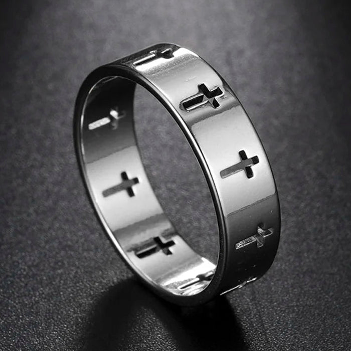 Ring mit ausgeschnittenem Kreuz Silber