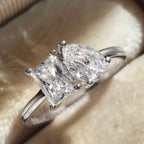 Ring mit Wassertropfen aus Zirkon Silber