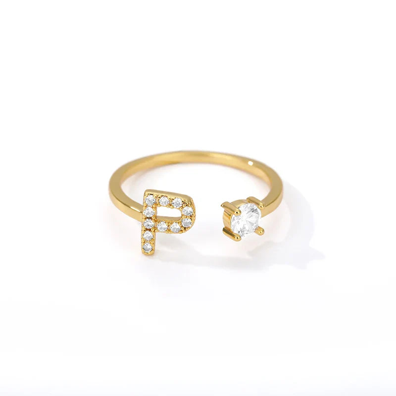 Personalisierter Ring mit Initiale p