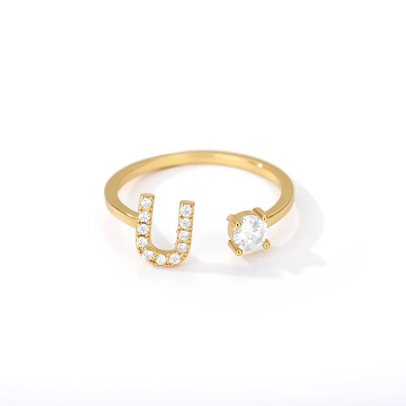 Personalisierter Ring mit Initiale u