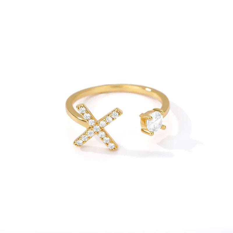 Personalisierter Ring mit Initiale x