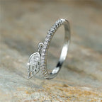 Ring mit Anhänger Engelsflügel Silber