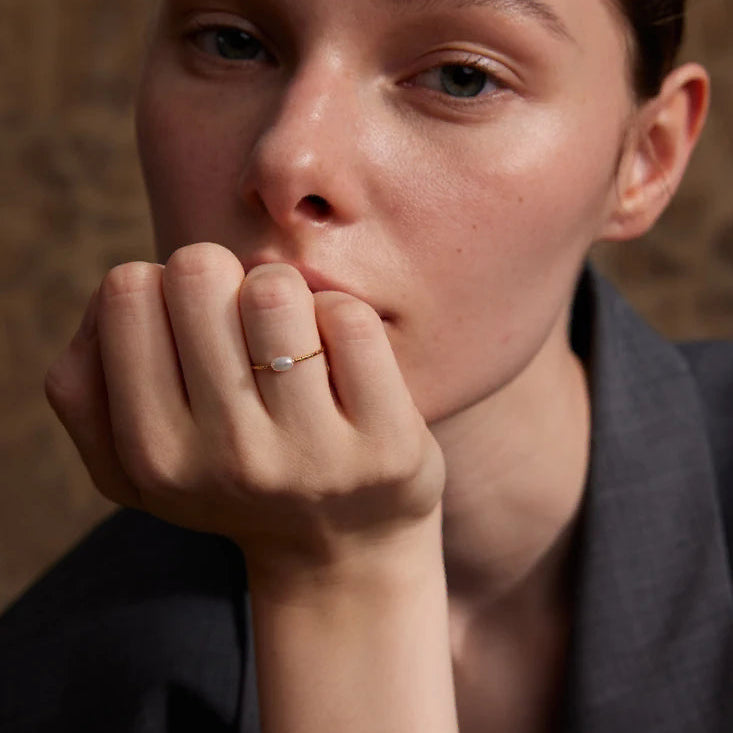 Ring mit Süßwasserperle Gold