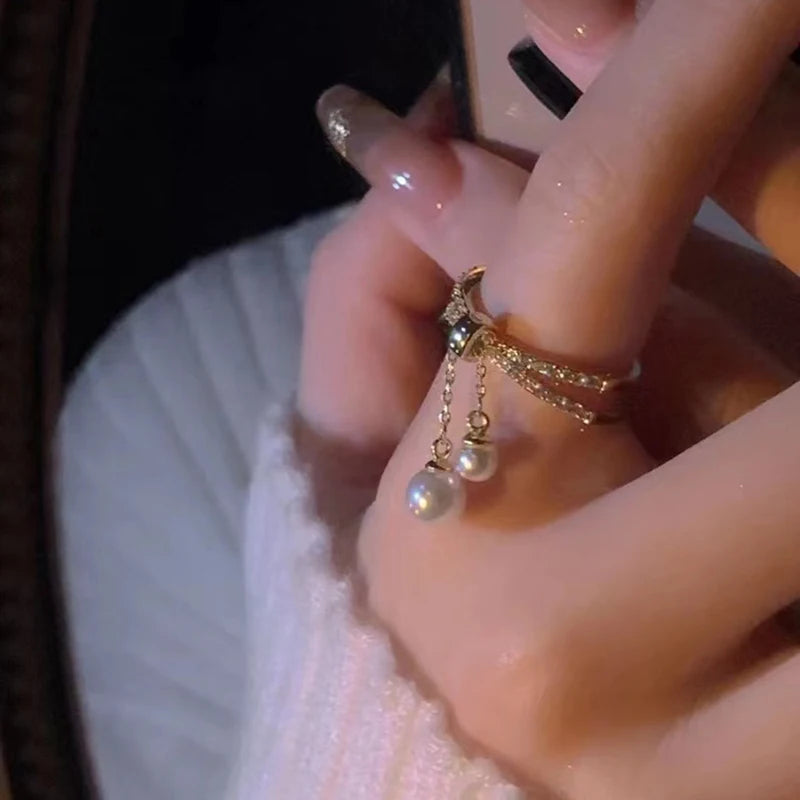 Ring mit hängenden Perlen