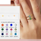 Ring mit kleinen runden Geburtssteinen für Damen