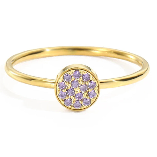 Ring mit kleinen runden Geburtssteinen für Damen Februar
