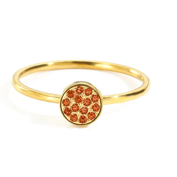Ring mit kleinen runden Geburtssteinen für Damen Januar