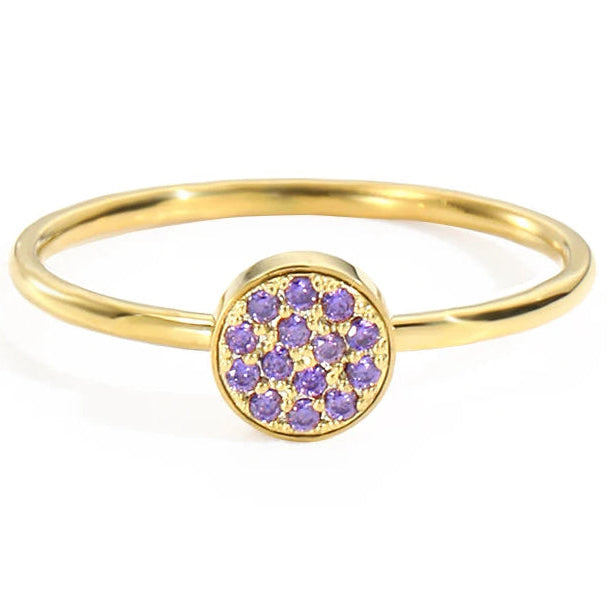 Ring mit kleinen runden Geburtssteinen für Damen Juni