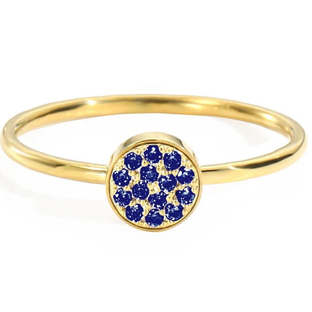 Ring mit kleinen runden Geburtssteinen für Damen September