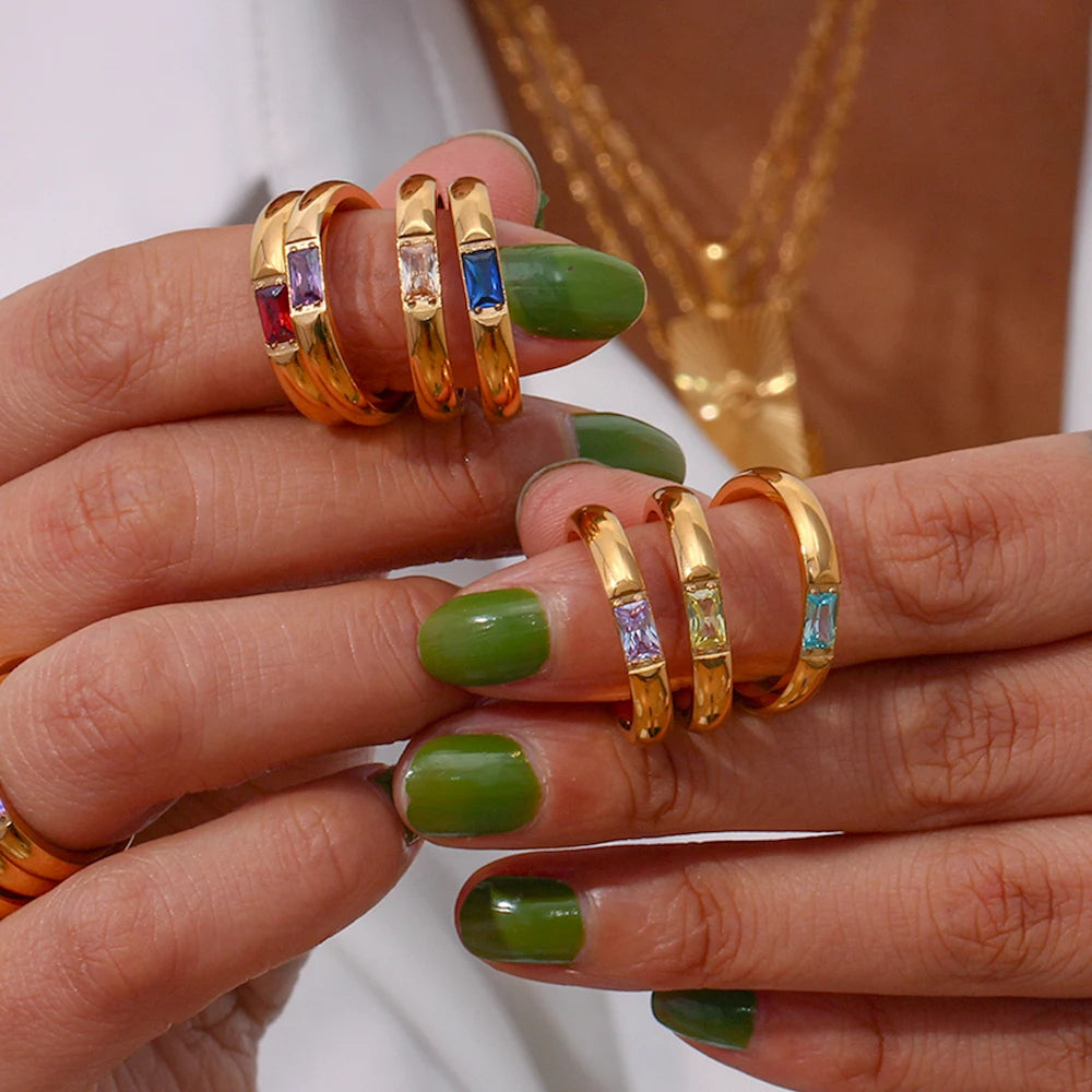 Fingerring mit gefasstem Geburtsstein für Damen