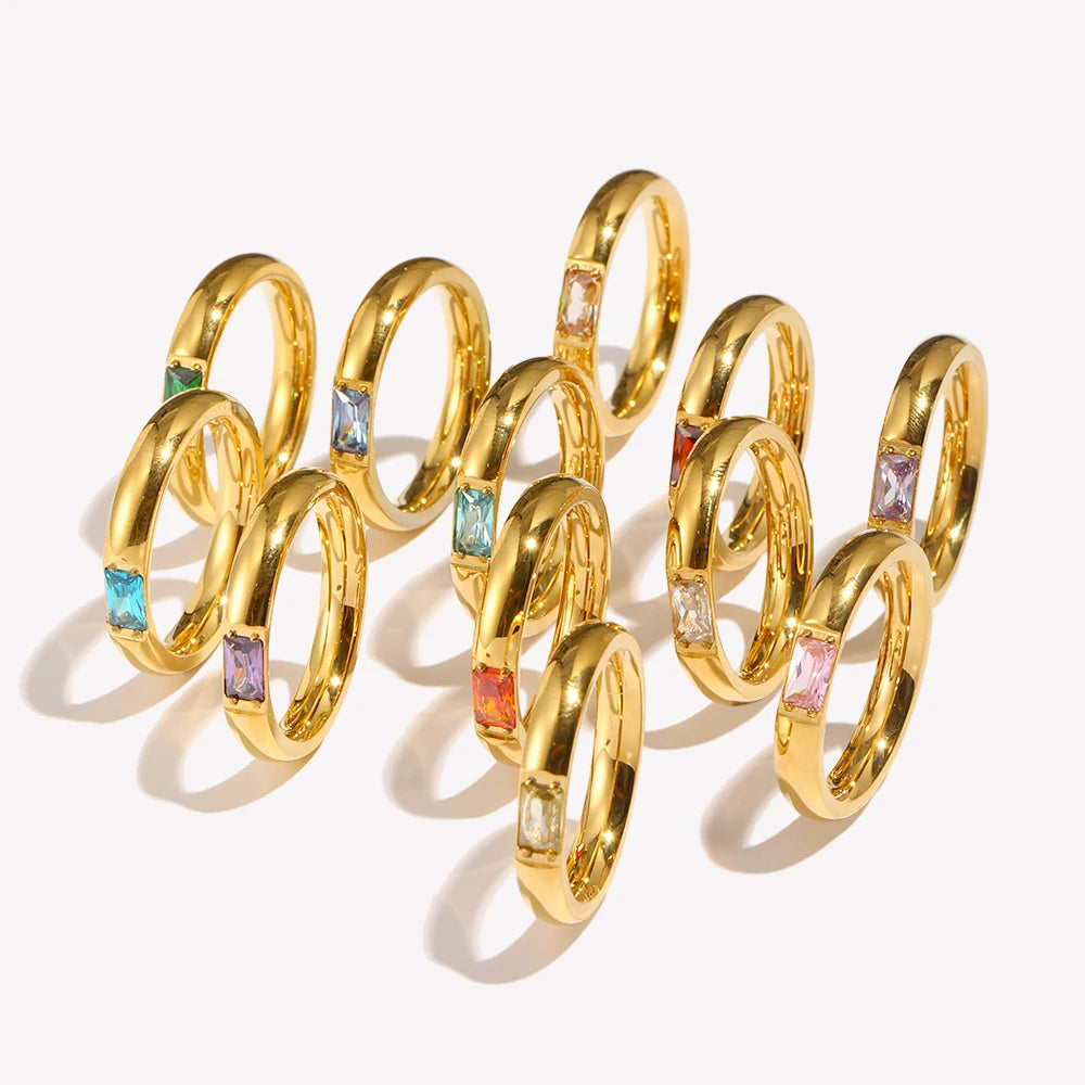 Fingerring mit gefasstem Geburtsstein für Damen