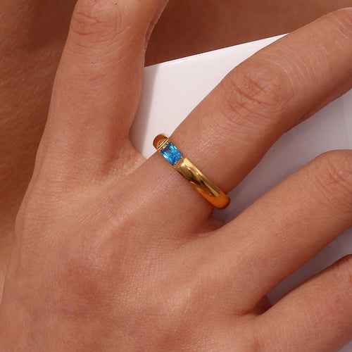 Fingerring mit gefasstem Geburtsstein für Damen Dezember
