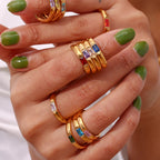 Fingerring mit gefasstem Geburtsstein für Damen