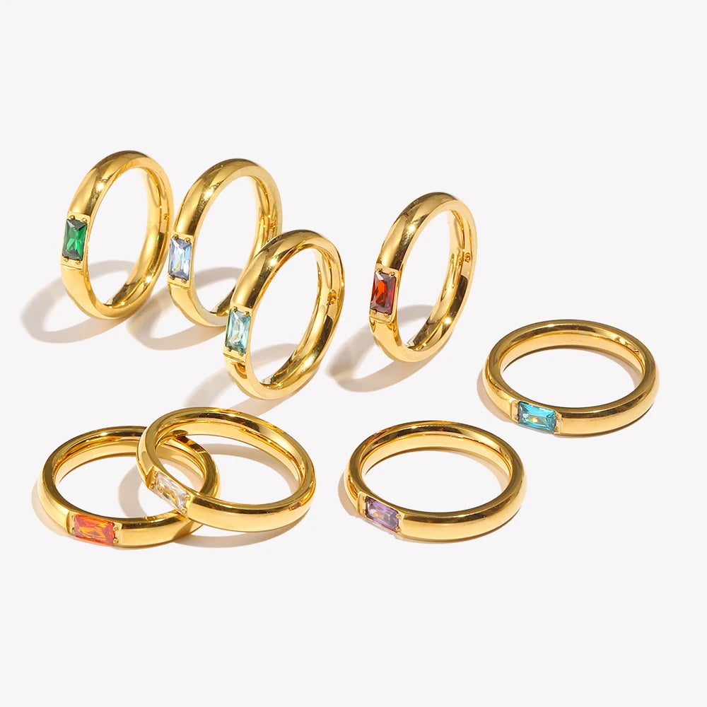 Fingerring mit gefasstem Geburtsstein für Damen