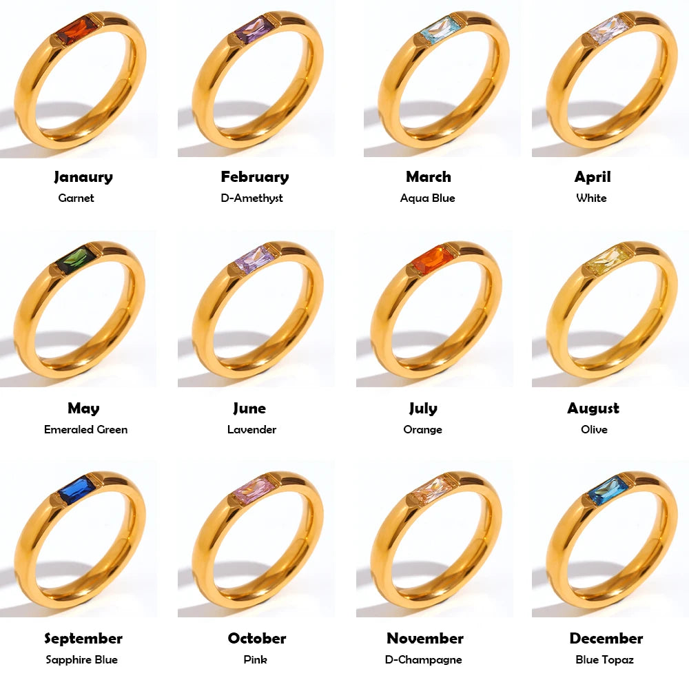 Fingerring mit gefasstem Geburtsstein für Damen