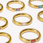Fingerring mit gefasstem Geburtsstein für Damen