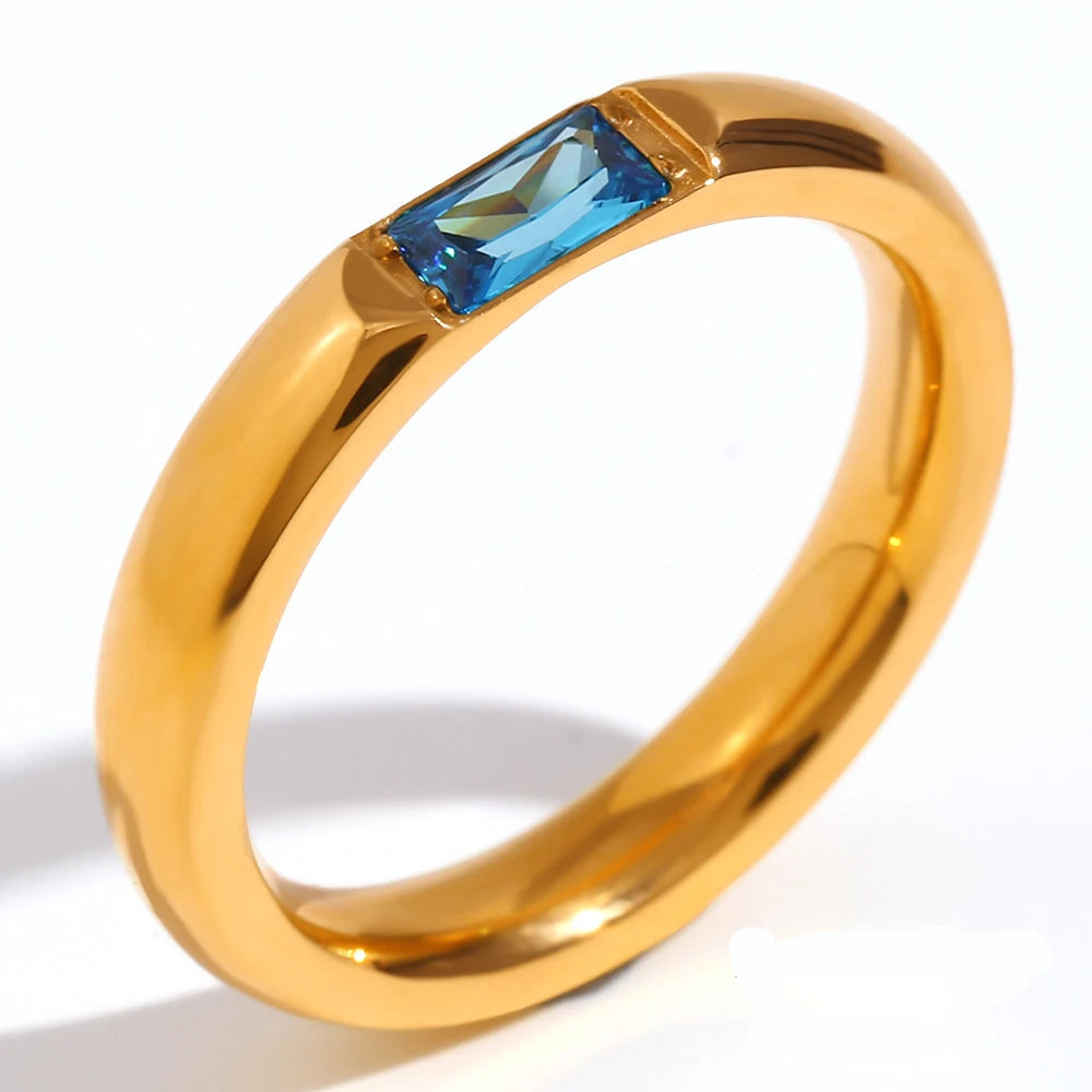 Fingerring mit gefasstem Geburtsstein für Damen Dezember