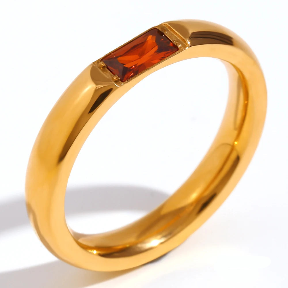 Fingerring mit gefasstem Geburtsstein für Damen Januar