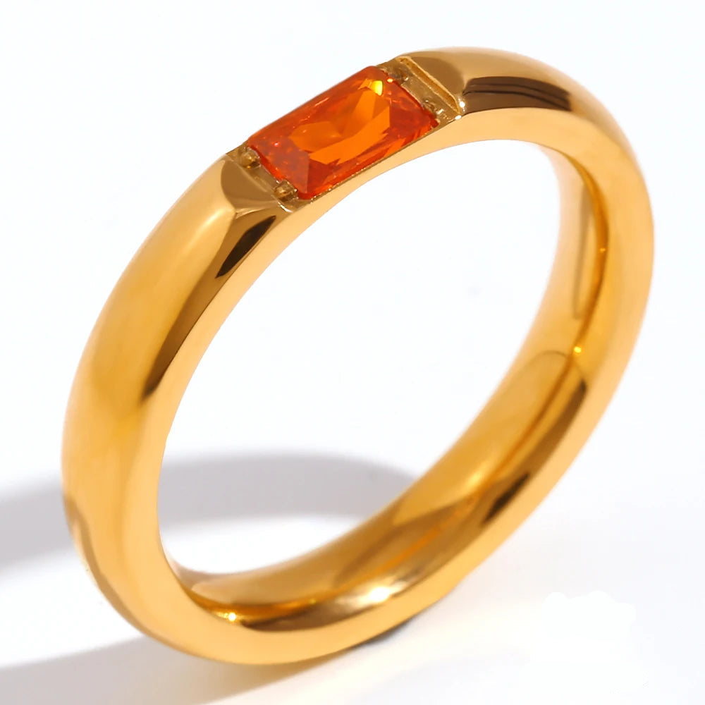 Fingerring mit gefasstem Geburtsstein für Damen Juli 