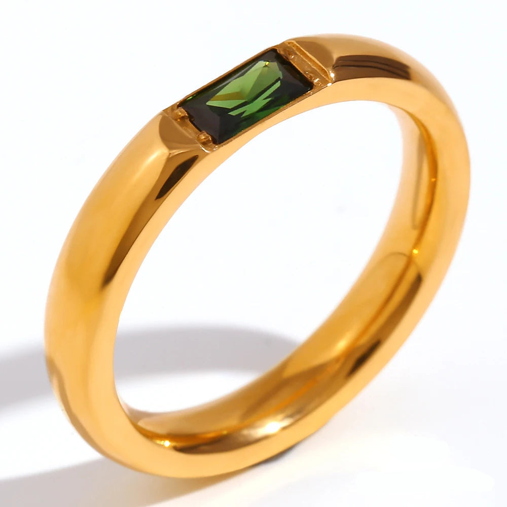 Fingerring mit gefasstem Geburtsstein für Damen Mai