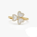 Ring mit 3-Blatt-Klee aus Zirkon