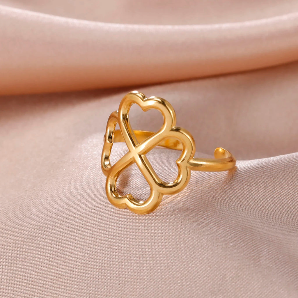 Ring mit vierblättrigem Kleeblatt für Damen Gold