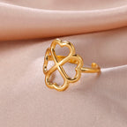 Ring mit vierblättrigem Kleeblatt für Damen Gold