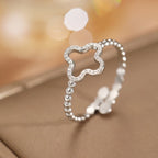 Ring mit vierblättrigem Kleeblatt für Damen Silber