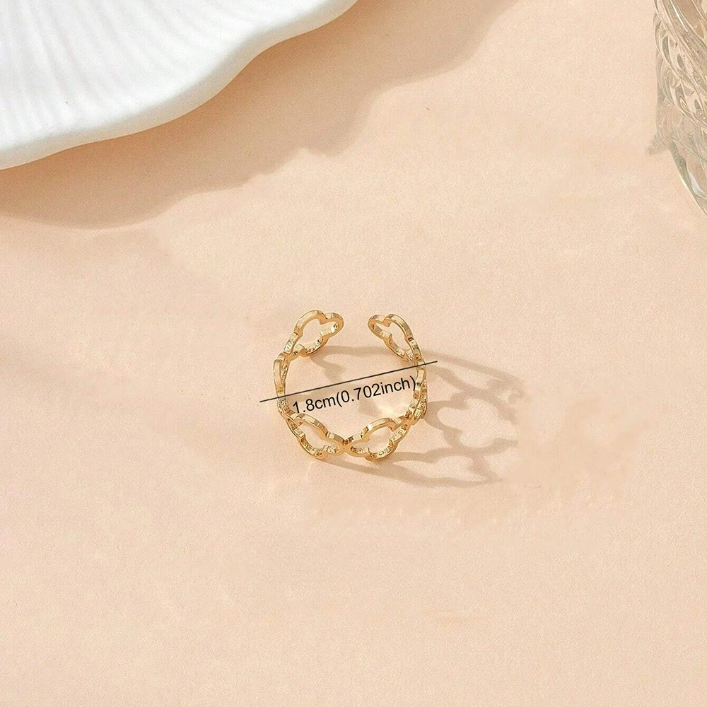 Ring mit vierblättrigem Kleeblatt Glücksbringer