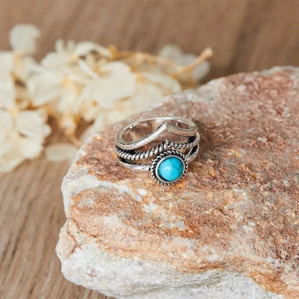 Boho-Ring mit Naturstein