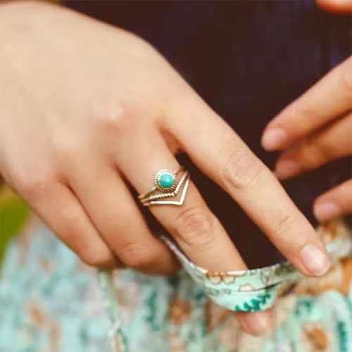 Boho-Ring mit Naturstein