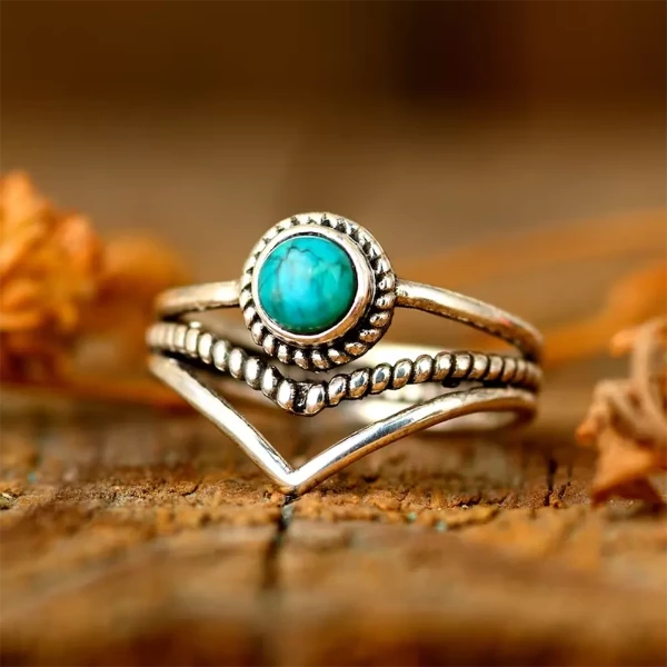 Boho-Ring mit Naturstein