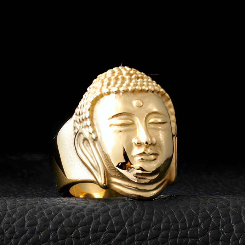 Buddha-Ring Silber Gold 