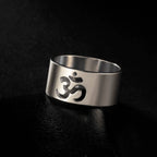 Buddhistische Om Tibet Ring Silber