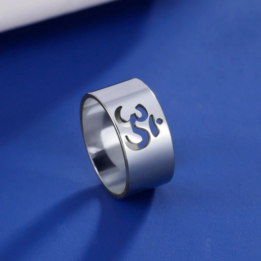 Buddhistische Om Tibet Ring Silber
