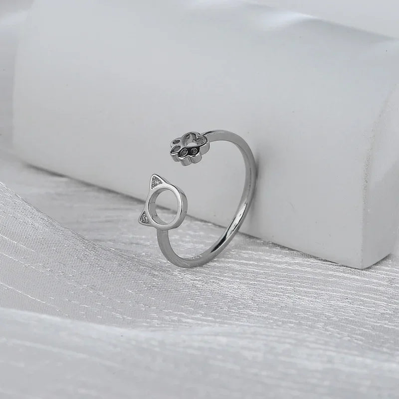 Ring Katze Ring mit Pfoten