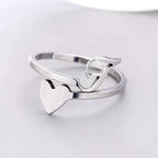 Herz Initial Silber Ring F