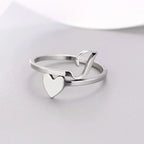 Herz Initial Silber Ring I