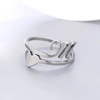 Herz Initial Silber Ring M