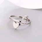 Herz Initial Silber Ring O