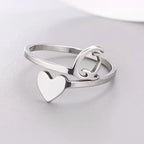 Herz Initial Silber Ring Q