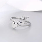 Herz Initial Silber Ring X