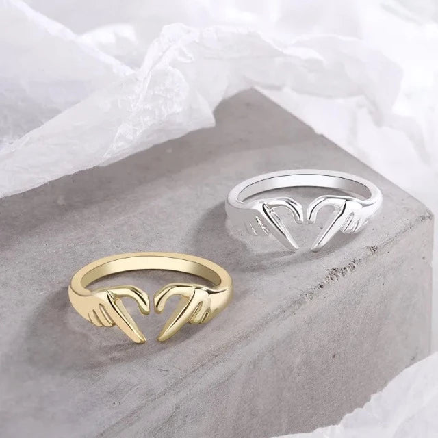 Romantischer Herzring Silber und Gold