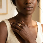 Runder Muschelring im Boho-Stil