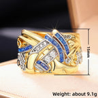 Vintage goldfarbener Ring mit Zirkonia 