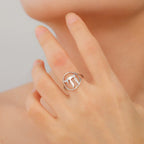 Hohle Ring mit dem jüdischen Lebenssymbol Chai in Silber