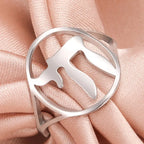 Hohle Ring mit dem jüdischen Lebenssymbol Chai in Silber